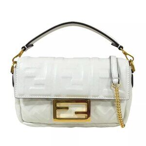 FENDI Shoulder Bag Cross Body 8BS017 leather 2way Chain Baguette Mini